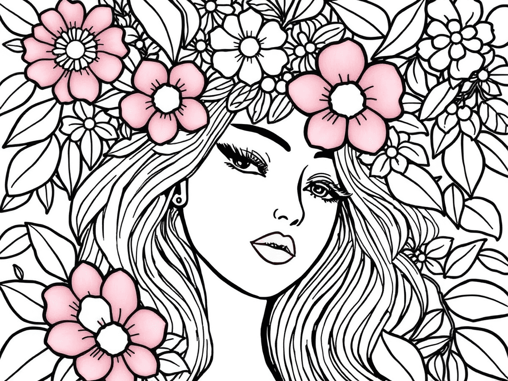 Aesthetic coloring pages gallery image 1